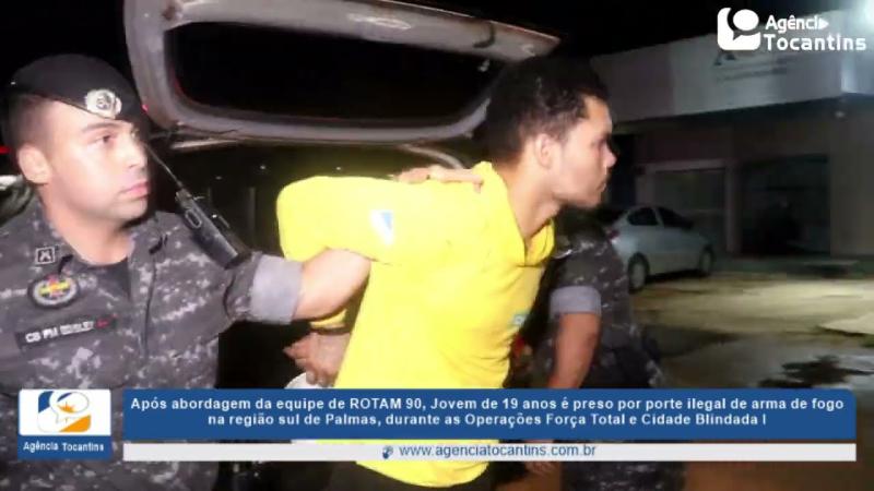 Após abordagem da ROTAM, jovem de 19 anos é preso por porte ilegal de arma de fogo em Palmas